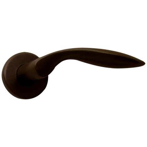 Ouvre&Déco – Poignée de porte ANDORRA – Lot de 2 – Aluminium noir – Rosace sans trou – Fonction bec de cane – Compatible tout entraxe