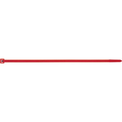 Caja de 100 - Abrazadera de sujeción - Color Rojo - Nylon 3,6 x 140 mm