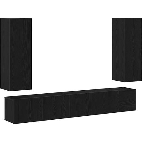TV-Schrank-Set 5 pcs Schwarz Eichen-Optik 190,5 x 30 x 30,5 cm vidaXL (1/5)