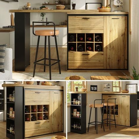 Table à manger 138 x 39 x 105 cm plateau aspect bois table extensible table de cuisine (1/5)