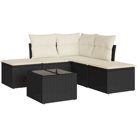 Maison Exclusive - Set de sofás de jardín 6 piezas y cojines ratá (1/3)