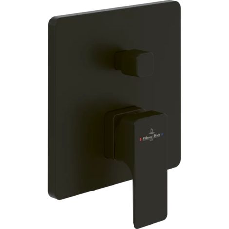 Mezclador mecánico empotrable con desviador VILLEROY ET BOCH Subway 3.0 Negro Mate