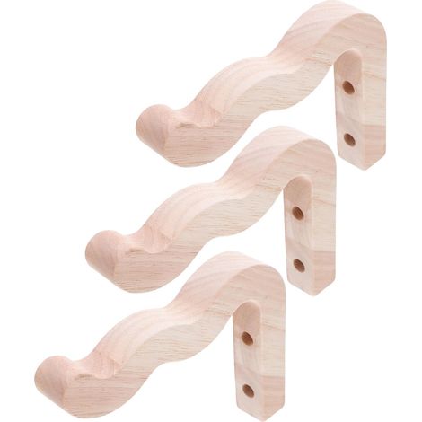 3 Pièces Crochets Muraux Bois Massif pour Plantes Supports Ondulés Résistants pour Pots de Fleurs Carillons et Mangeoires Décor Naturel Intérieur et Extérieur (1/5)