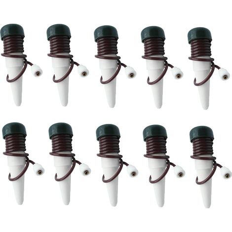 Lot de 10 cônes d’irrigation en terre cuite avec base noire, système d’arrosage lent pour plantes en pots, balcon et jardin (1/5)