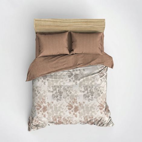 Parure de housse de couette double en satin de coton 260x220 Blatt (1/4)