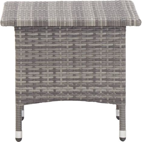 Table de jardin Table à thé Gris 50x50x47 cm Résine tressée (1/5)
