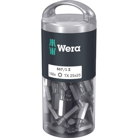 Bit-Großpack T25x25mm zähhart a 100 Stück Wera