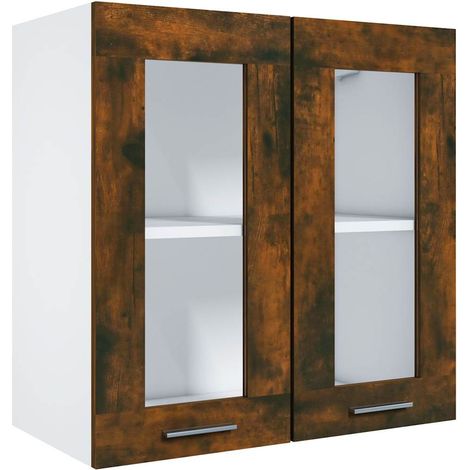 Maison Exclusive - Pensile in Vetro “Lyon” Rovere Fumo 60x31x60 cm (1/5)