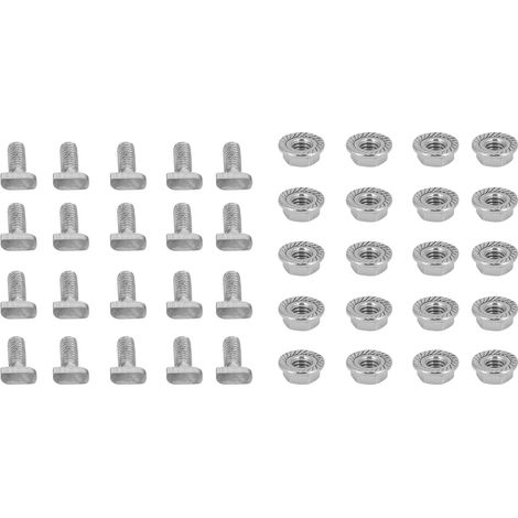 Lot de 20 vis M6 en acier inoxydable 304 avec écrous à embase - Quincaillerie pour serres (1/5)