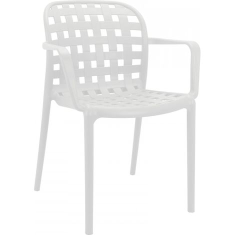 Sedia da Giardino Sharon 58x57,5x82,5 h cm in Polipropilene Bianca (1/3)