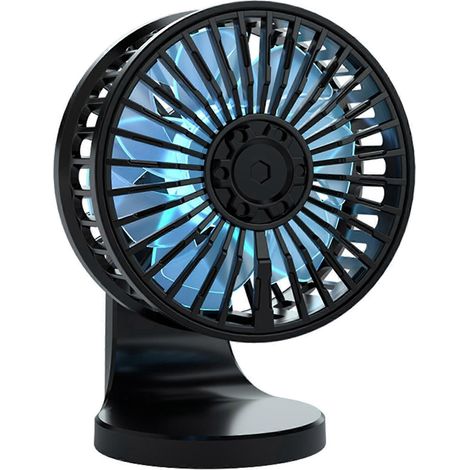 Ventilateur personnel portable avec lumière LED et trois vitesses de refroidissement, idéal pour la voiture, la maison et le bureau. (1/4)