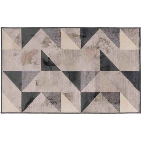 Tapis Déco Tissé "Graphic" 68x110cm Naturel (1/4)