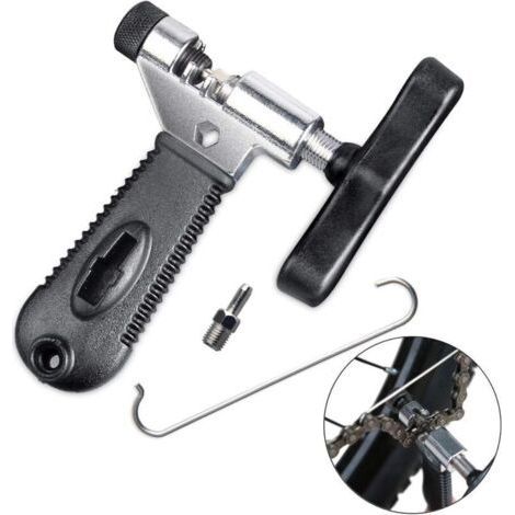 Outil Dérive Chaîne, Universel pour 7 8 9 10 Vitesses Chaîne Lien Retrait avec Sauvegarde Broches en Acier Inoxydable, Facile à l'aide de chaîne de vélo Splitter Cutter Portable Compact-Muntra (1/5)