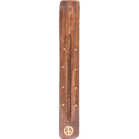 Porte encens en bois motif Peace and Love (1/2)