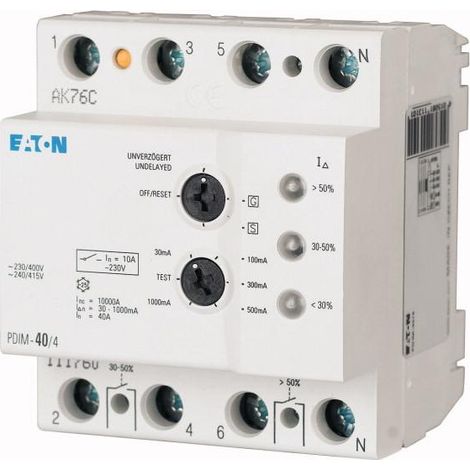 Contrôleur de courant de fuite 40A 4p Type AC 000111760 EATON PDIM 40/4