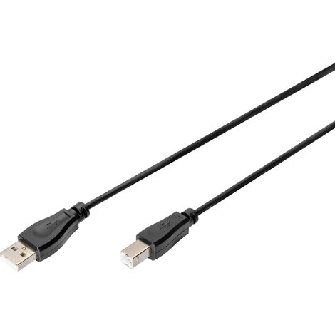 Digitus USB-Kabel USB 2.0 USB-A Stecker, USB-B Stecker 1.80 m Schwarz AK-300102-018-S (1/2)