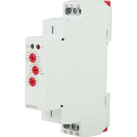 Relais temporisé GRT8-M1 avec 10 fonctions 35MM montage rail DIN AC/DC 12V 240V 50-60Hz (1/5)