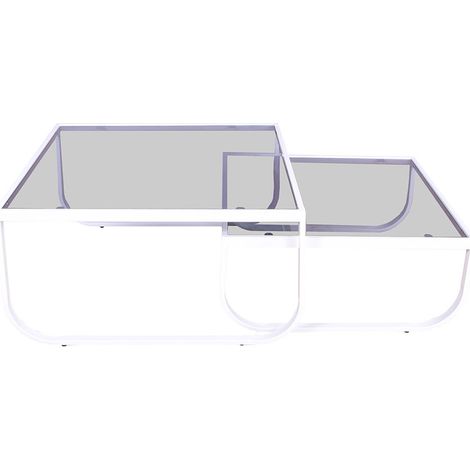 Rocker Couchtisch Set mit 2 weiß.