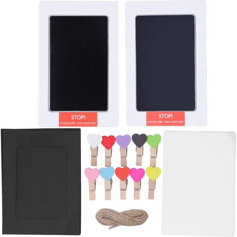 Kit d'Empreintes Bébé Sans Encre - Tampon Mains et Pieds - Souvenir Bébé - Coussinet Bleu et Noir (1/5)