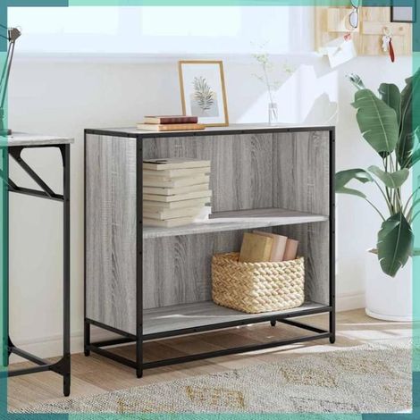 849107 Bibliothèque sonoma gris 80,5x35x76 cm bois d'ingénierie (1/5)