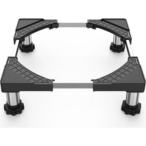 Socle réglable pour lave-linge, sèche-linge et congélateur. Charge maximale : 450 kg. Largeur réglable : 44,5 à 67 cm. Hauteur : 13 à 17 cm. (1/5)