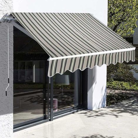 Tenda da Sole 250x200 Telo Riga Verde per Esterno a Bracci Retrattili Terrazzo (1/5)