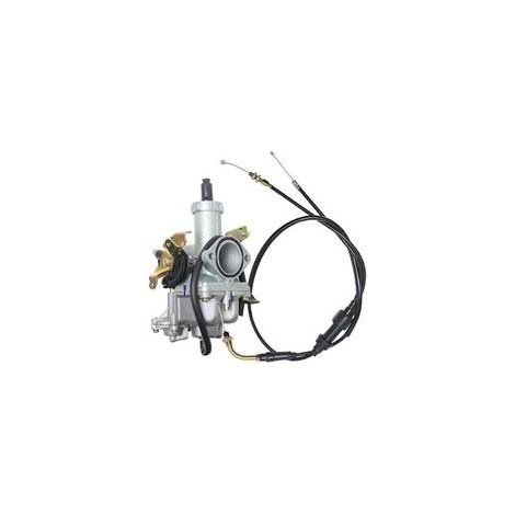 Carburateur PZ30 30 mm avec pompe d'accélération et starter à câble + kit de double câble d'accélérateur pour quad/moto tout-terrain 200 cc/250 cc