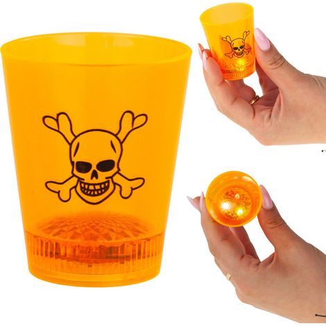 TG66287 Bicchiere di Halloween con teschio e zucca a LED luminosi (1/5)