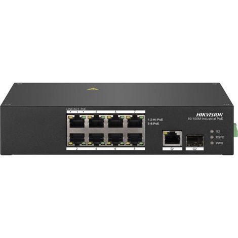 Hikvision DS-3T0310HP switch di rete Non gestito Fast Ethernet (10/100) Supporto Power over Ethernet (PoE) Nero