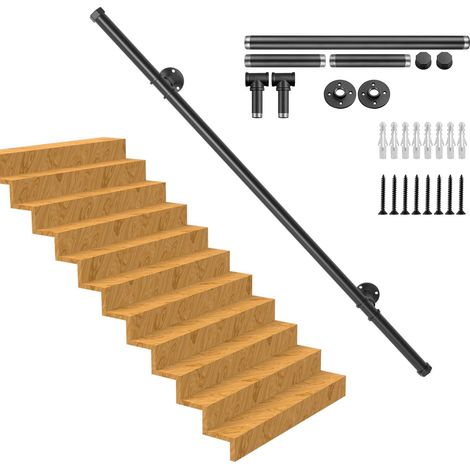 Rampe d'escalier pour escaliers, rampe d'escalier de 1 m pour intérieur et extérieur, rampe d'escalier à montage mural pour personnes âgées, enfants handicapés, rampe d'escalier industrielle (1/5)