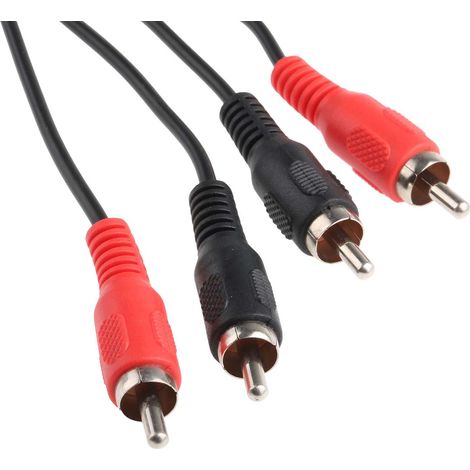 Câble RCA, RS PRO, RCA mâle x 2 RCA mâle x 2, 2m Noir ( Prix pour 1 )