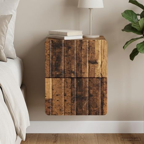 vidaXL Wall-Mounted Bedside Cabinet Old Wood 33 x 34.5 x 43 cm (1/5)