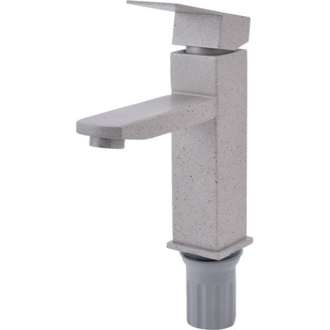 Lavabo salle de bain robinet mitigeur couleur avoine, robinetterie lavabo pour vasque, mitigeur eau chaude froide (1/5)