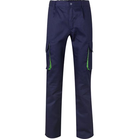 Pantalón bicolor para industria base con refuerzo VELILLA Serie 103004 46 Azul marino / Verde lima