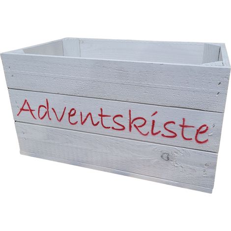 Adventskiste "Hilde" weiß ohne mit roter Schrift (1/5)