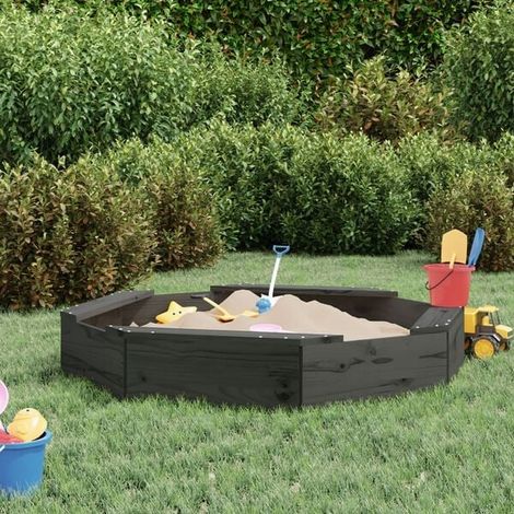 Bac à sable enfant : Bac à sable avec sièges marron miel carré bois de pin massif jeu extérieur enfant, aire de jeu jardin, balançoire enfant , pour jardin, usage domestique , enfant 3-8 ans (1/5)