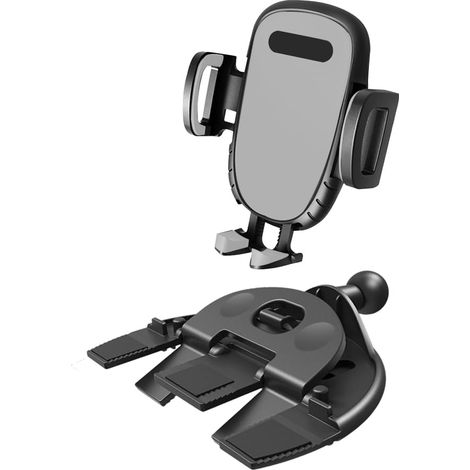Autotelefonhalterung für CD-Player, Universalhalterung mit verstellbarer Klemme und 360°-Drehung (grau)