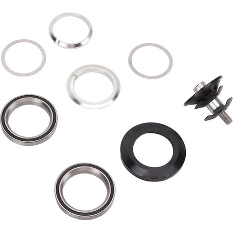 Jeu de direction RISK pour vélo, compatible fourche 28.6mm, avec roulements scellés et axe en alliage d'aluminium léger. (1/5)