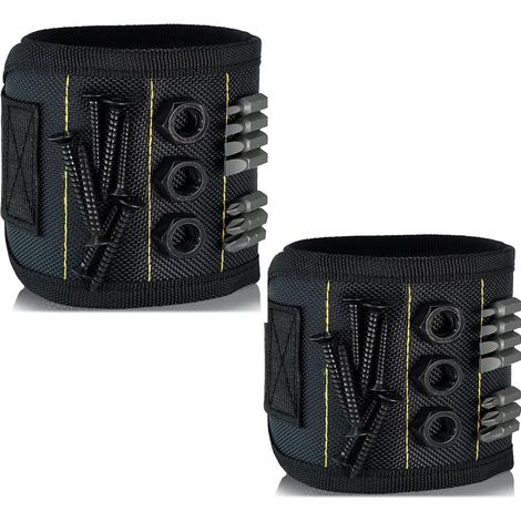Bracelet magnétique pour outils, lot de 2, pour une organisation et un soutien optimaux lors des travaux de maintenance.-AquaForge (1/5)