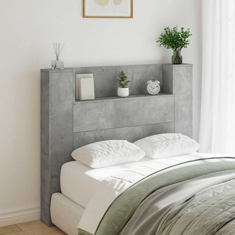 Cabecero con estante Gris Concreto 120 x 16,5 x 103,5 cm