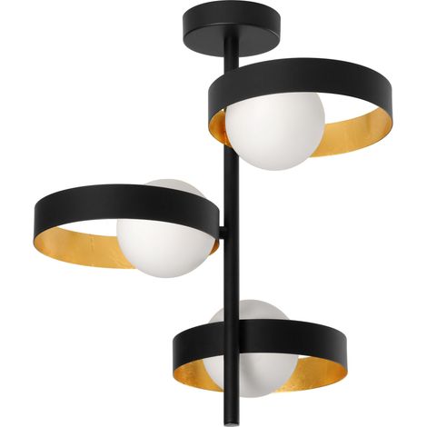 OSRAM Plafonnier DECOR Memphis, noir/or, avec culot G9 pour un remplacement facile de la lampe, peut être équipé d'une lampe normale ou intelligente, protection IP20 (1/5)
