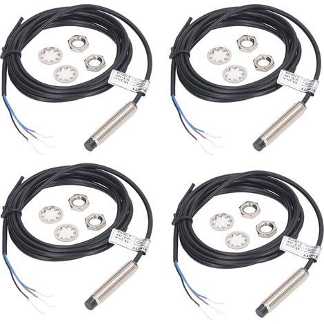4 jeux de commutateurs de proximité 8mm Dia PNP 3 fils normalement fermés Contact NC détection inductive 6 à 36VDC (1/5)