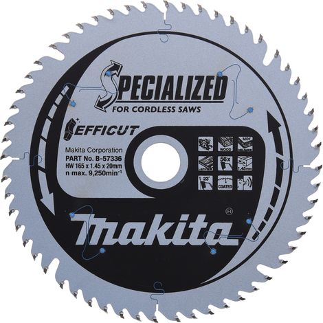 MAKITA Efficut hoja de carburo multi madera 165x20 mm 56 dientes - B-57336