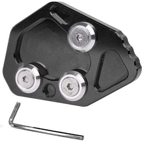 (Noir) Compatible avec les modèles BMW K1200S, K1200R (2005-2008) et K1300S, K1300R (2009-2016) : extension de béquille latérale, support et coussinet élargis. maxpower (1/4)