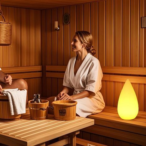 Lampe de table LED sans fil rechargeable, lampe de sauna en forme de goutte d'eau IP54, lampe de chevet à intensité variable avec changement de couleur RVB, lampe de table d'extérieur avec télécommand (1/3)
