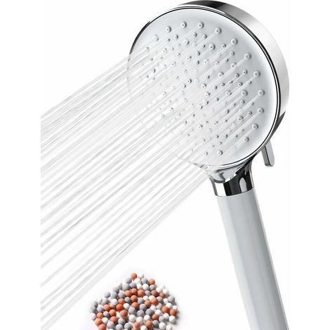 Pommeau de douche, anticalcaire haute pression, avec 6 modes de douche économie d'eau, chrome (1/4)