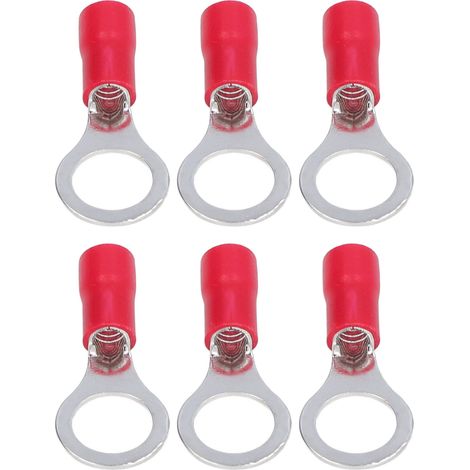 Connecteurs électriques RV5.5-10, cosses annulaires en cuivre pré-isolées, fil AWG12-10, lot de 100 pièces, raccords sertis durables. (1/5)