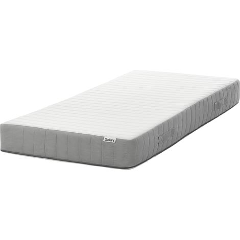 Colchón de muelles ensacados con asas relleno de espuma viscoelástica duro firmeza alta funda extraíble 7 zonas acolchado 90 x 200 cm Cushy