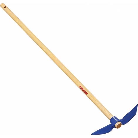 Revex – Serfouette forgée 30 cm en bois – Double fonction panne large et langue pointue – Pour désherber et aérer le sol