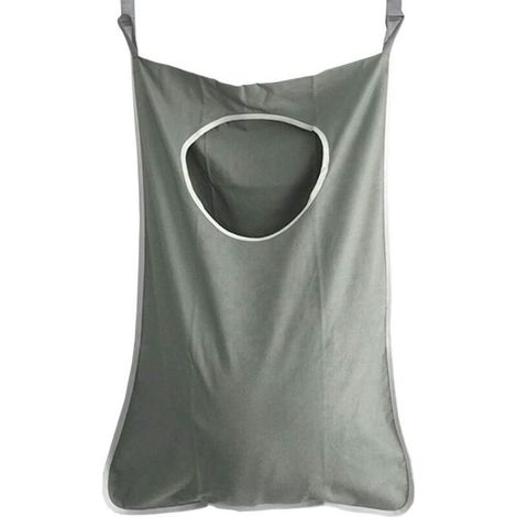 Sac à linge sale grande capacité panier à linge sac de rangement suspendu avec crochets gratuits pour dortoirs salle de bain et placard (gris) (1/5)